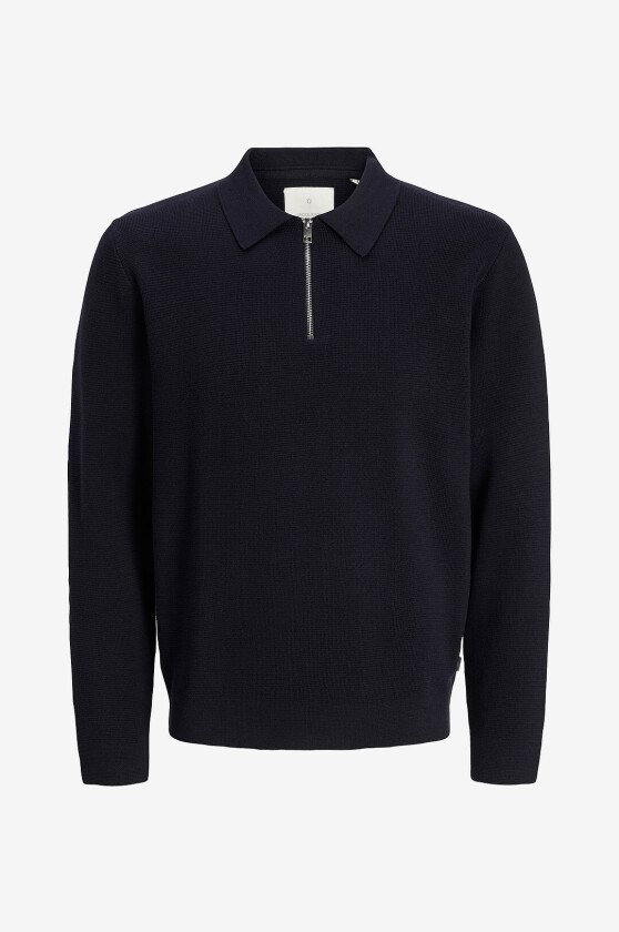 Langermet pologenser Jprblamilano Stitch Knit Zip Polo S - Blå