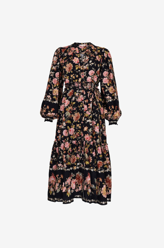 Midikjole Bohemian Midi Dress - Svart