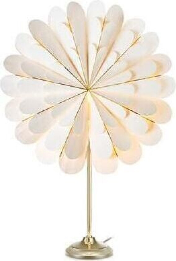 Marigold papirblomst bordlampe, E14, 45 cm, hvit og messing
