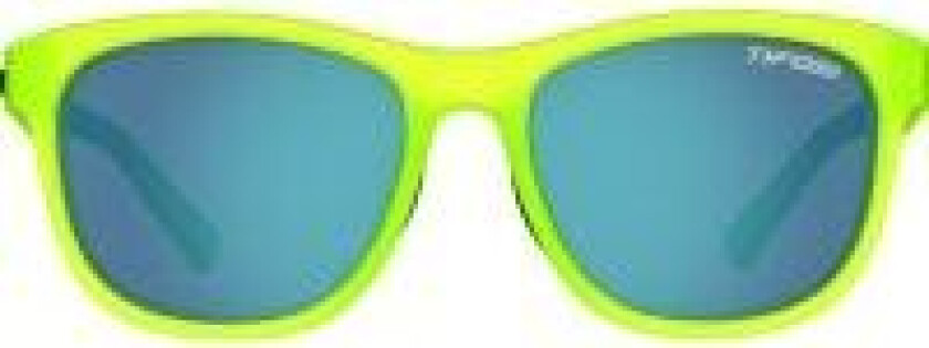 TIFOSI Swank Satin Electric Green Glasses (1 Smoke Bright Blue glass 11,2 % lystransmisjon)