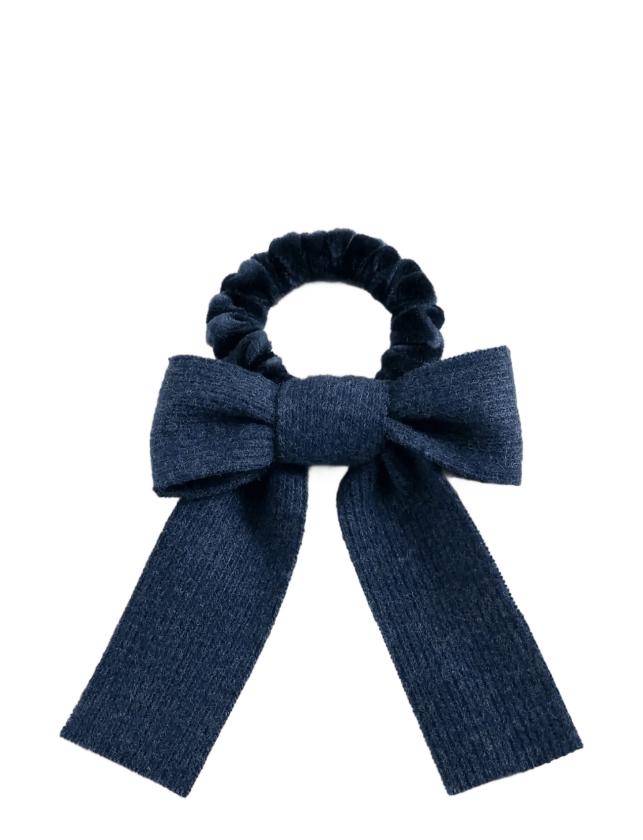 Bow Scrunchie - Navy - ONE SIZE