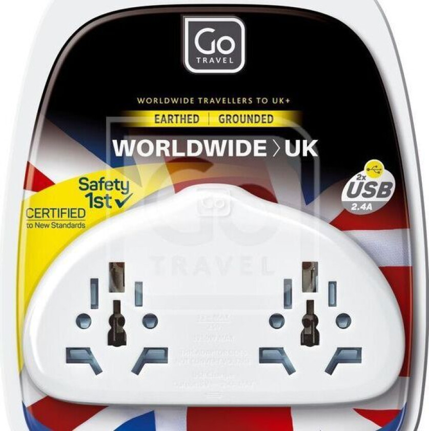 Adapter Ww Duo - Uk + Usb, Jordet Fra Go Travel