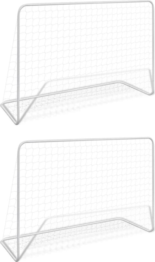 Bilde av Fotballmål 2 stk med nett 182x61x122 cm stål hvit