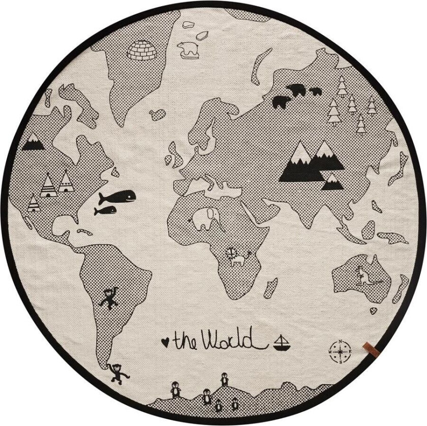 The world gulvteppe (barn) Ø 135 cm beige-grå