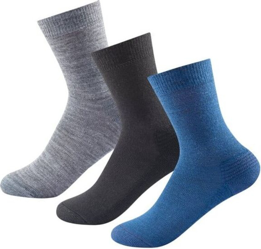 Daily Merino Medium Sock 3-Pack Herre A/Indigo Mix 36-40