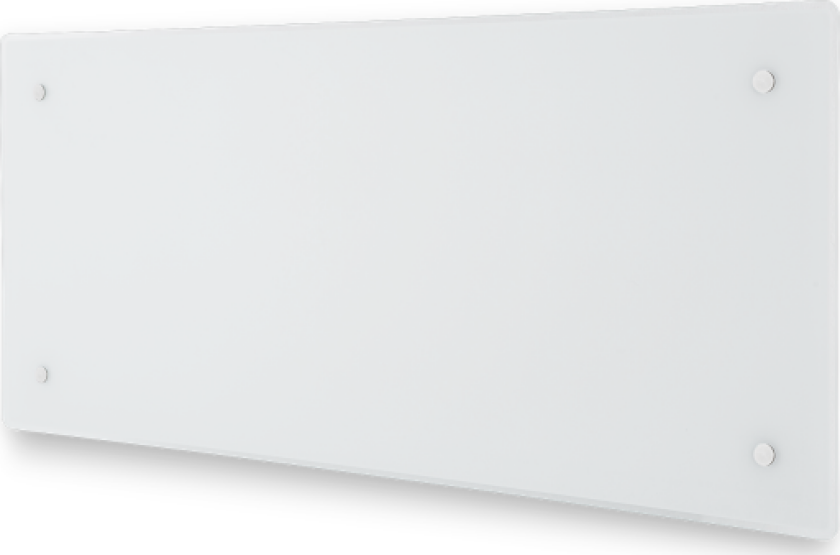 panelovn H60 H 1000W, 230V, m/ herdet glass front, hvit, uten termostat