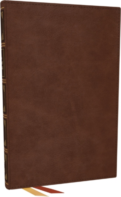 NKJV, Thinline Bible, Large Print, Brown Leathersoft, Red Letter, Comfort Print Holy Bible, New King James Version