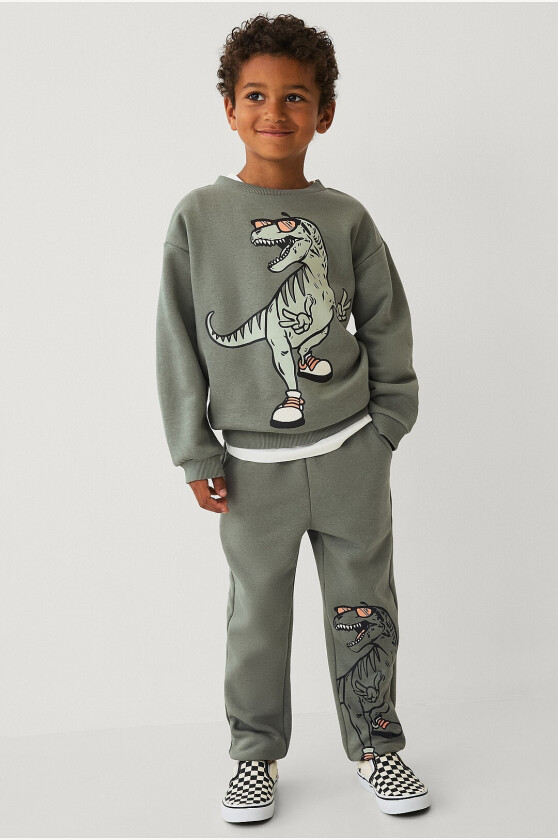Sweatpants med trykk - Grønn