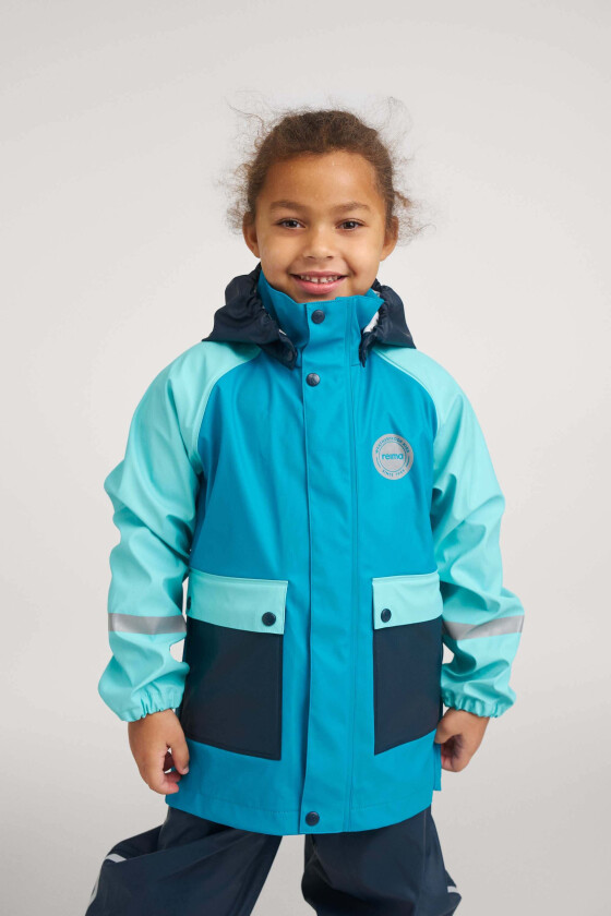 Suihku Regnjakke, Aquatic Blue, 104 - Regnjakker - 100% Polyester