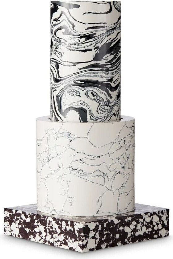 Swirl Small vase 26 cm Svart-hvit