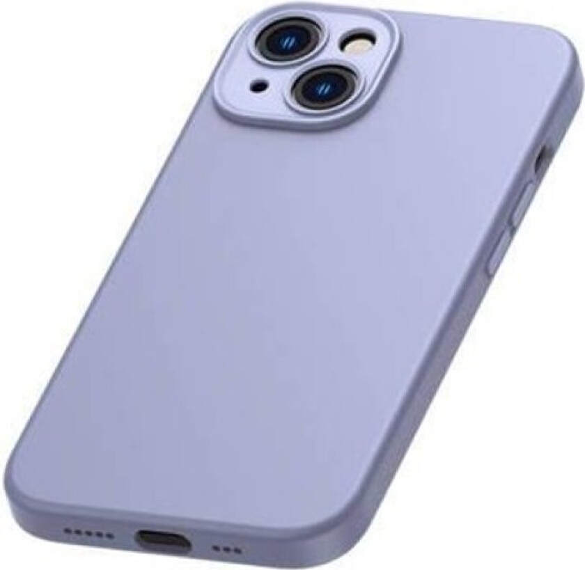 Liquid Silica Gel Case for iPhone 14 Plus (lavender)+ tempered glass + cleaning kit