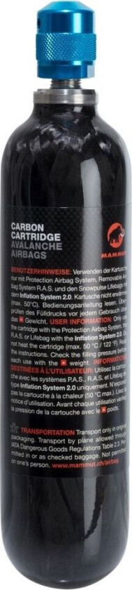 Carbon Cartridge 300 bar Non-Refillable 22/23, luftpatron til skredsekk STEEL