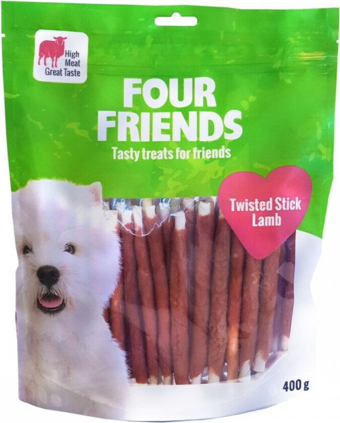 FourFriends Dog Twisted Stick Lamb 12,5 cm (40 pack)
