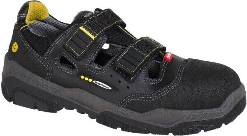 Ejendals 1510 Antislip, Hankjønn, Safety shoes, Svart, Grå, Gult, EUE, Polyuretan (PU), Gummi, PU lær