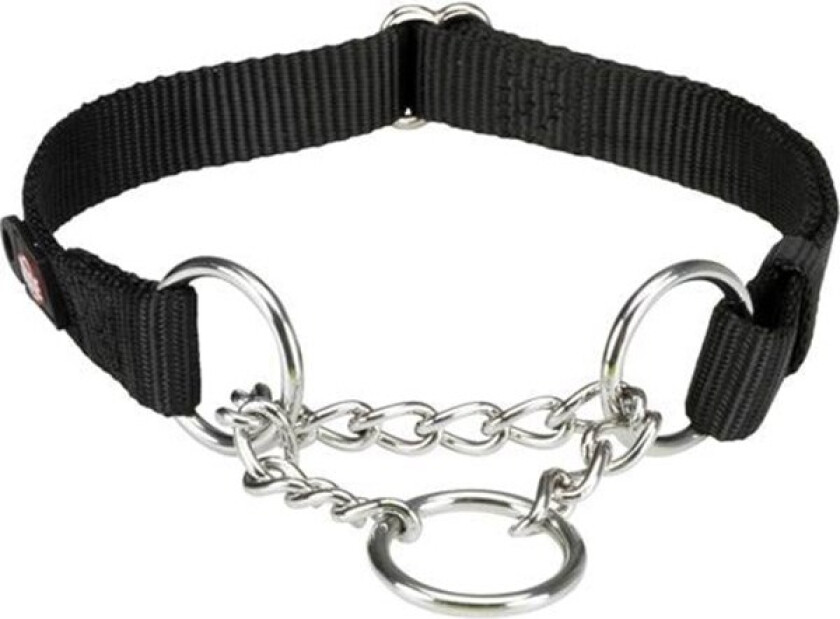 Premium Pull Stop-halsbånd svart - Størrelse L-XL: 45-70 cm nakkeomkrets, B 25 mm
