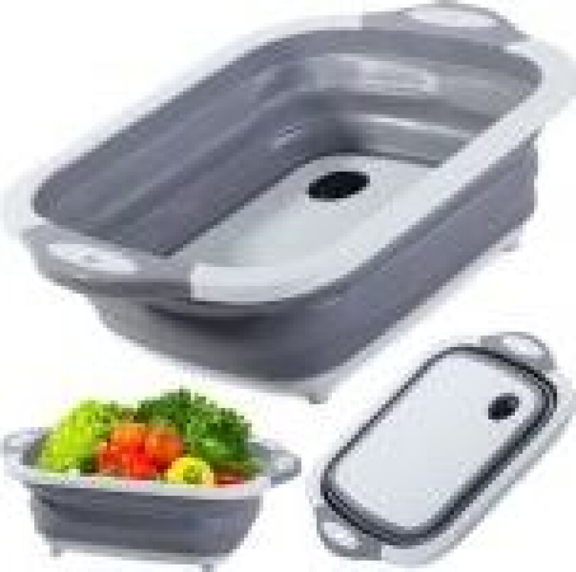 Verk skjærebrett Silikonskål med propp skjærebrett turistvask 2 i 1 universal