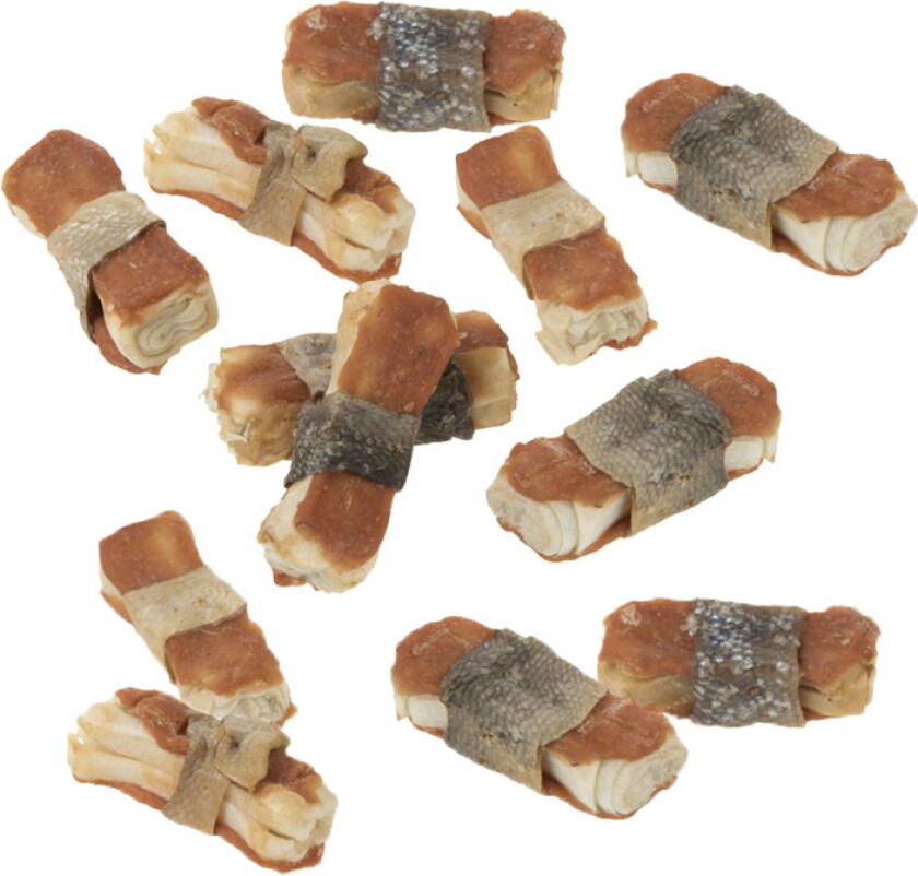 Økonomipakke Lukullus fine tyggeben 36 x 5 cm - Laks