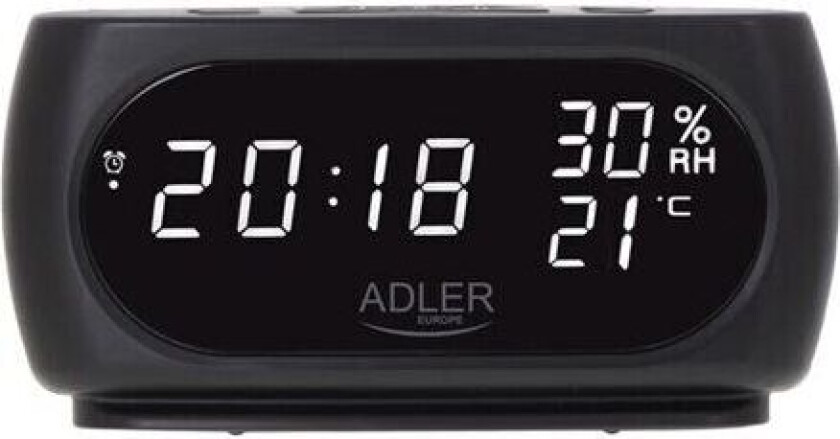 AD 1186, Digital vekkerklokke, Sort, LED, AC, 182 mm, 88 mm