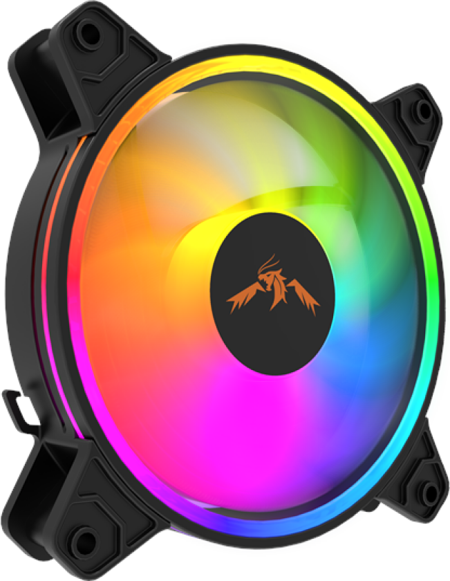 KURA 120 ARGB - Kabinettvifte - 120mm - Svart med RGB LED-lys - 24 dBA