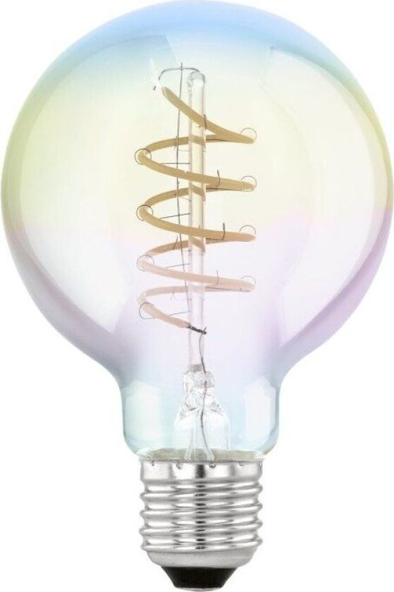 Eglo - LED-filamentlyspære - form: G80 - E27 - 4 W (ekvivalent 21 W) - varmt hvitt lys - 2000 K - iriserende