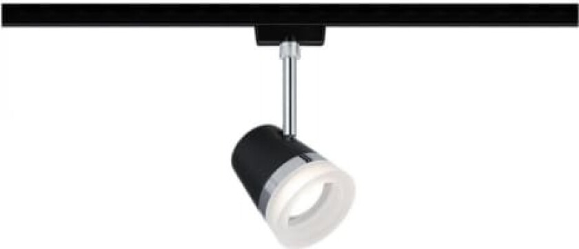 Cone, Spotlight på skinne, GU10, Sort, Kromfarget