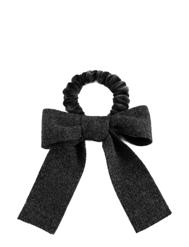 Bow Scrunchie - Grey - ONE SIZE