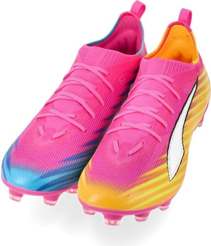 Ultra 6 Pro FG/AG Showtime - Poison Pink/ White/Solstrøm/Bright Aqua/ Svart Barn, størrelse 30