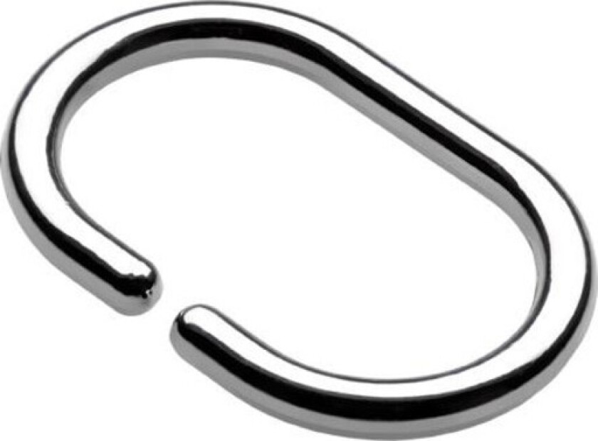 Bilde av ringe til dusjforheng, 12 stk., krom