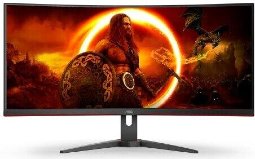 34" AOC CU34G2XE/BK - 3440x1440 - 144Hz - VA - HDR10 - Curved - 1 ms - Skjerm