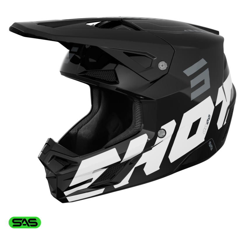 Crosshjelm Shot Race Gear Speed Heavy 27 Svart blankS