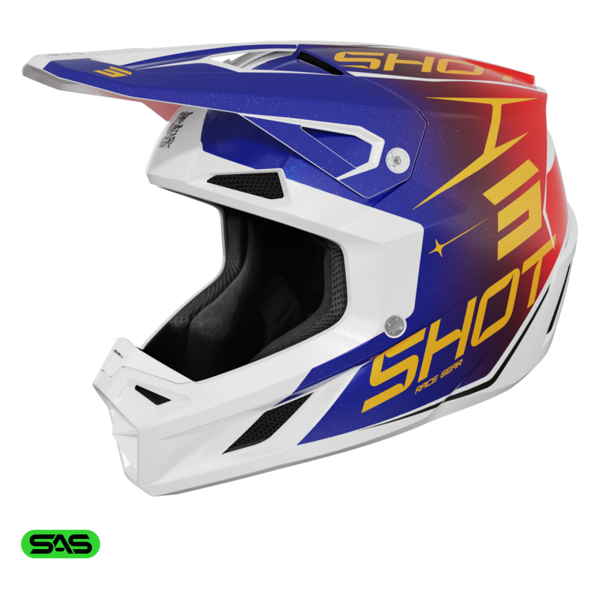 Crosshjelm Shot Race Gear Speed Side 27 Rød/Blå PerlemorS