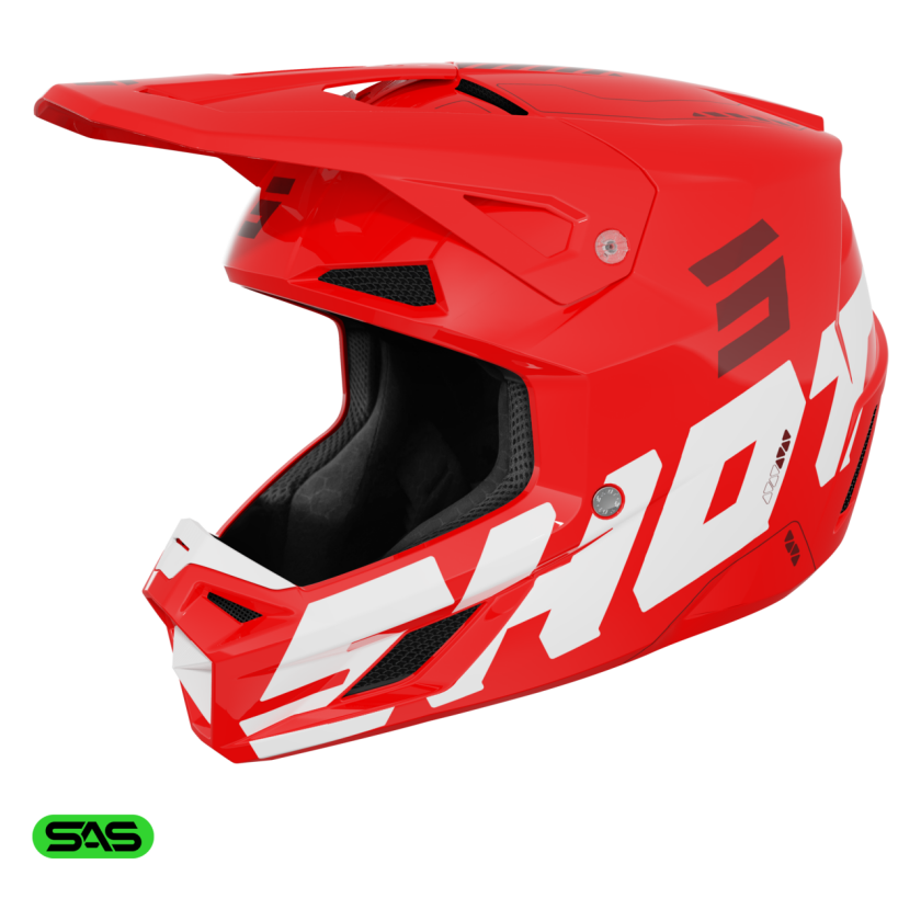 Crosshjelm Shot Race Gear Speed Heavy 27 Rød blankM