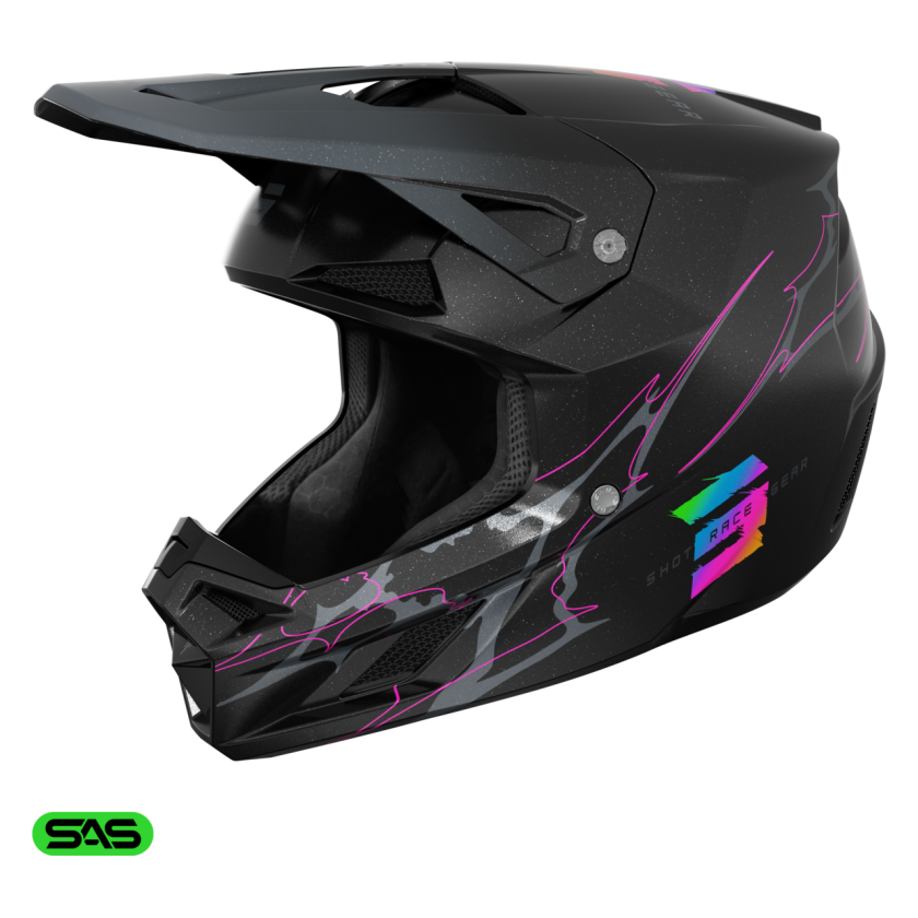 Crosshjelm Shot Race Gear Speed Rac 27 Svart perleaktigXXL