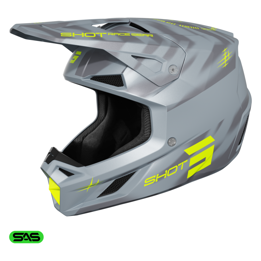 Crosshjelm Shot Race Gear Speed Tiger 27 Grå mattM