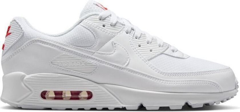 Sneaker Air Max 90 - Hvit/Høyrød, størrelse 44½