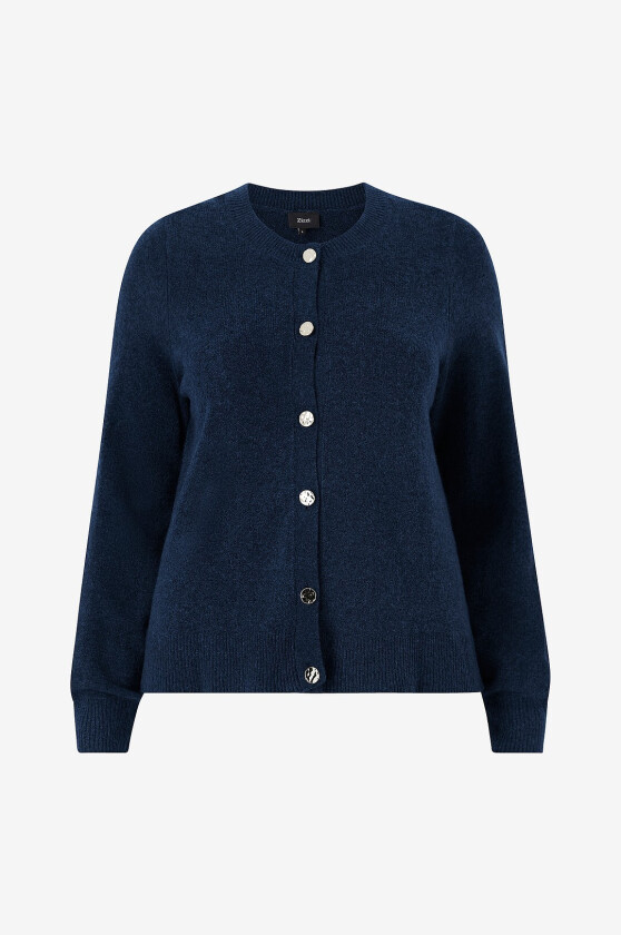 Kardigan caVista L/S Button - Blå