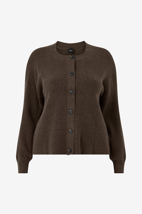 Kardigan cAvista L/S Rib - Brun