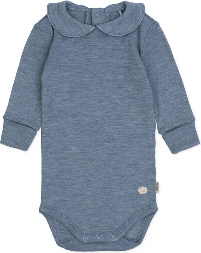 Lillelam ullbody krage – mellomblå - 98