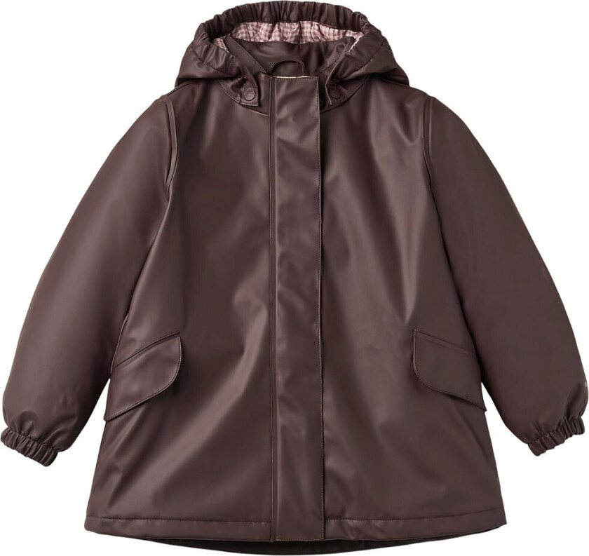 Regnjakke m. Termos - PU - Rika - Chocolate Plum - - 6 år (116) - Regnjakke