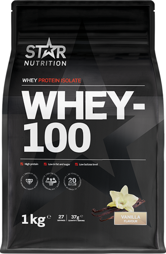 Star Nutrition Whey 100, myseproteinisolat VANILJ