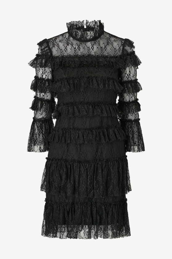 Kjole Carmine Frill Lace Mini Dress - Svart