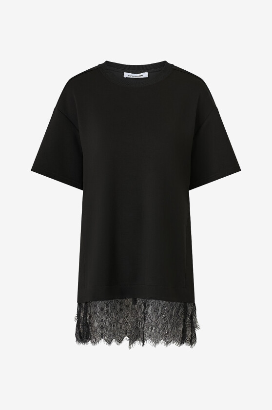 Topp LarsonCC Mix Lace Tee - Svart