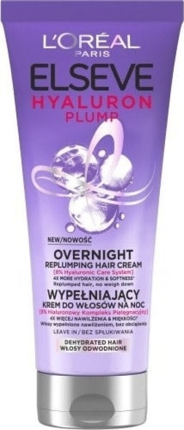 L'OREAL_Eleseve Hyaluron Plump fyllingskrem for hår for natt uten skylling 200 ml