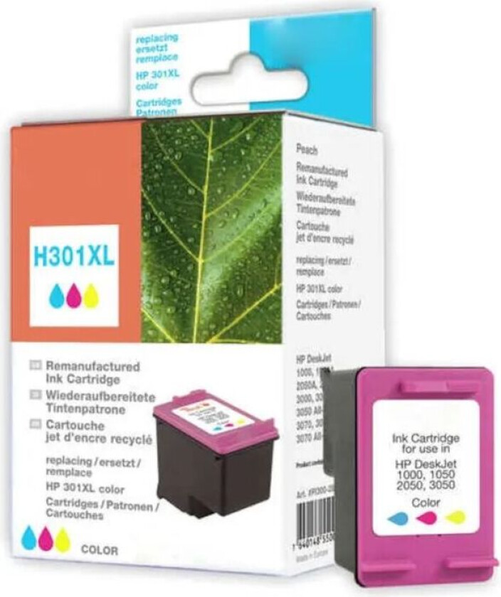 Blekkpatron tilsvarer HP 301XL - flere farger