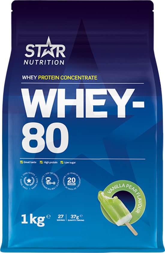 Bilde av Star Nutrition Whey-80, proteinpulver Vanillapear