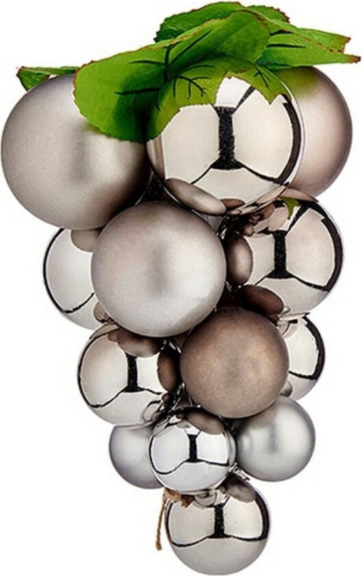 Juletrekule Druer Liten Sølvfarget Plast 15 x 15 x 20 cm