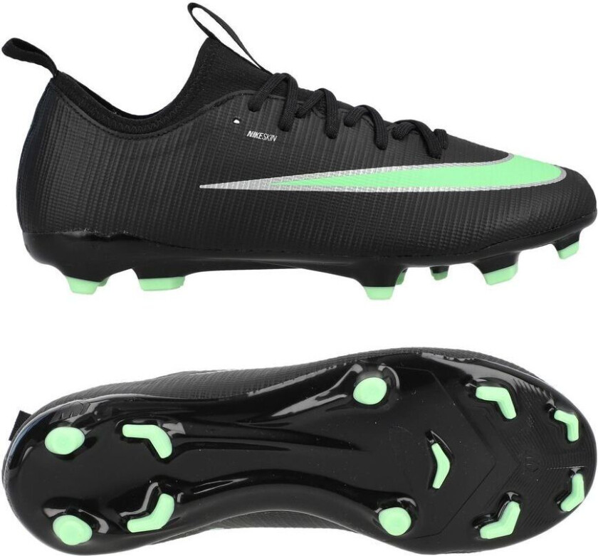 Mercurial Vapor 17 Academy Mg Shadow - Svart/illusion Green Barn, størrelse 38