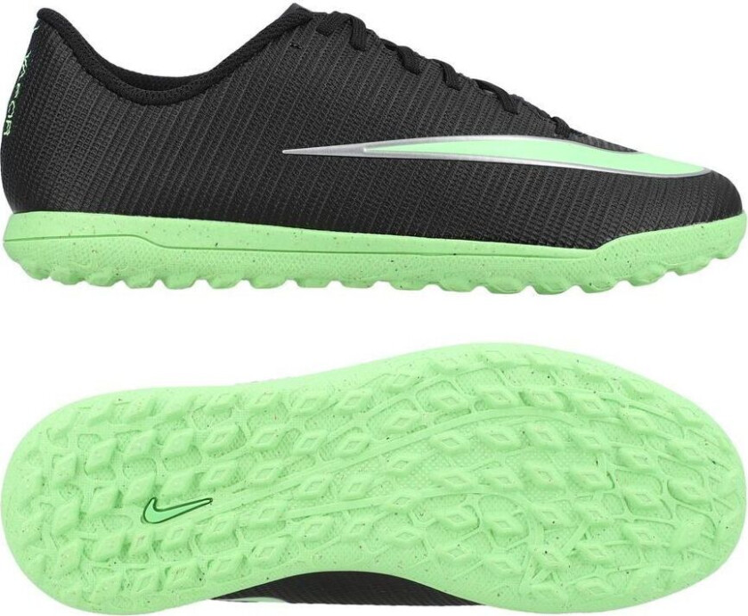 Mercurial Vapor 17 Club Tf Shadow - Svart/illusion Green Barn - Turf (Tf), størrelse 36½