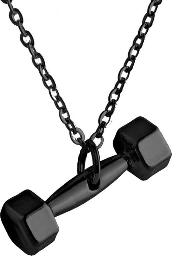 Trendy Dumbbell Necklace Black Black Chain