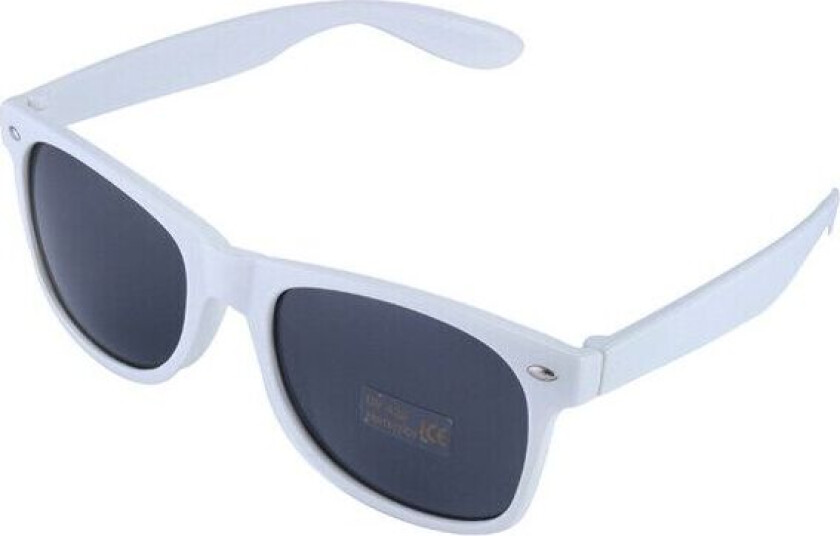 Retro wayfarer solbriller hvitt svart glass + senil ledning